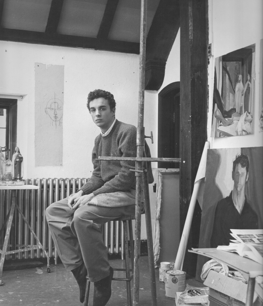 Hugh Steers in his studio at Yale, c.1985