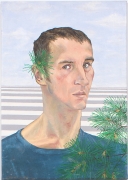 Self Portrait with Fir, 1994, Oil On Canvas