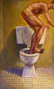 Man and Bowl, 1993, Oil on canvas