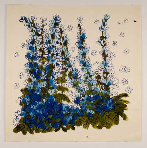 Delphiniums, from the &quot;Florals&quot; series [052], c. 1973, Watercolor On Paper