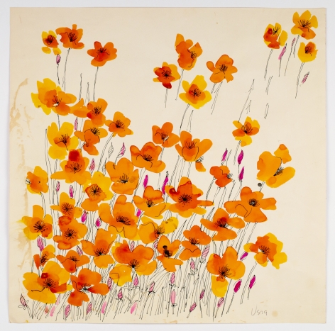 Island Poppies, from the &quot;Florals&quot; series [001], c. 1973, Watercolor On Paper