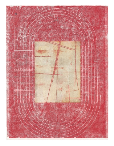 Nazca half-time, 2018, Silver leaf and wax on paper