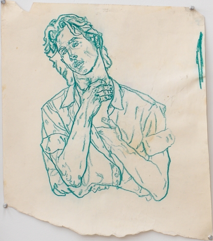 Untitled II, 1979, Green pencil on paper